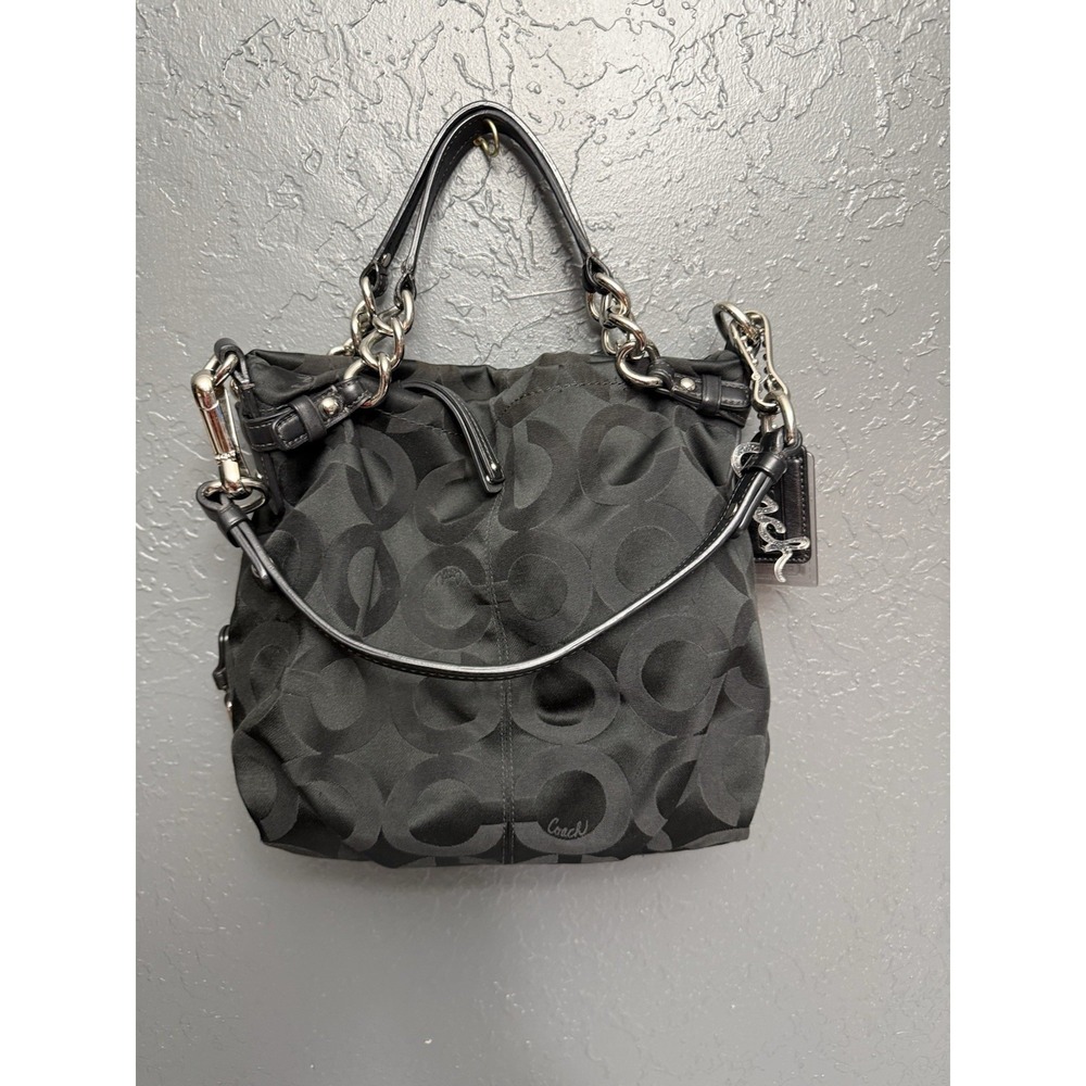 Vintage Y2K Coach Brooke Signature Hobo Bag Black